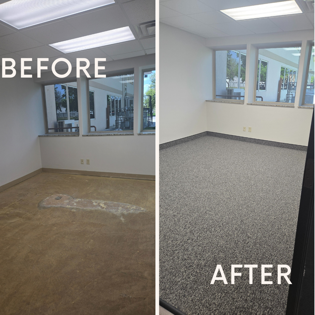 Commercial carpeting installation in an Idaho office complex 