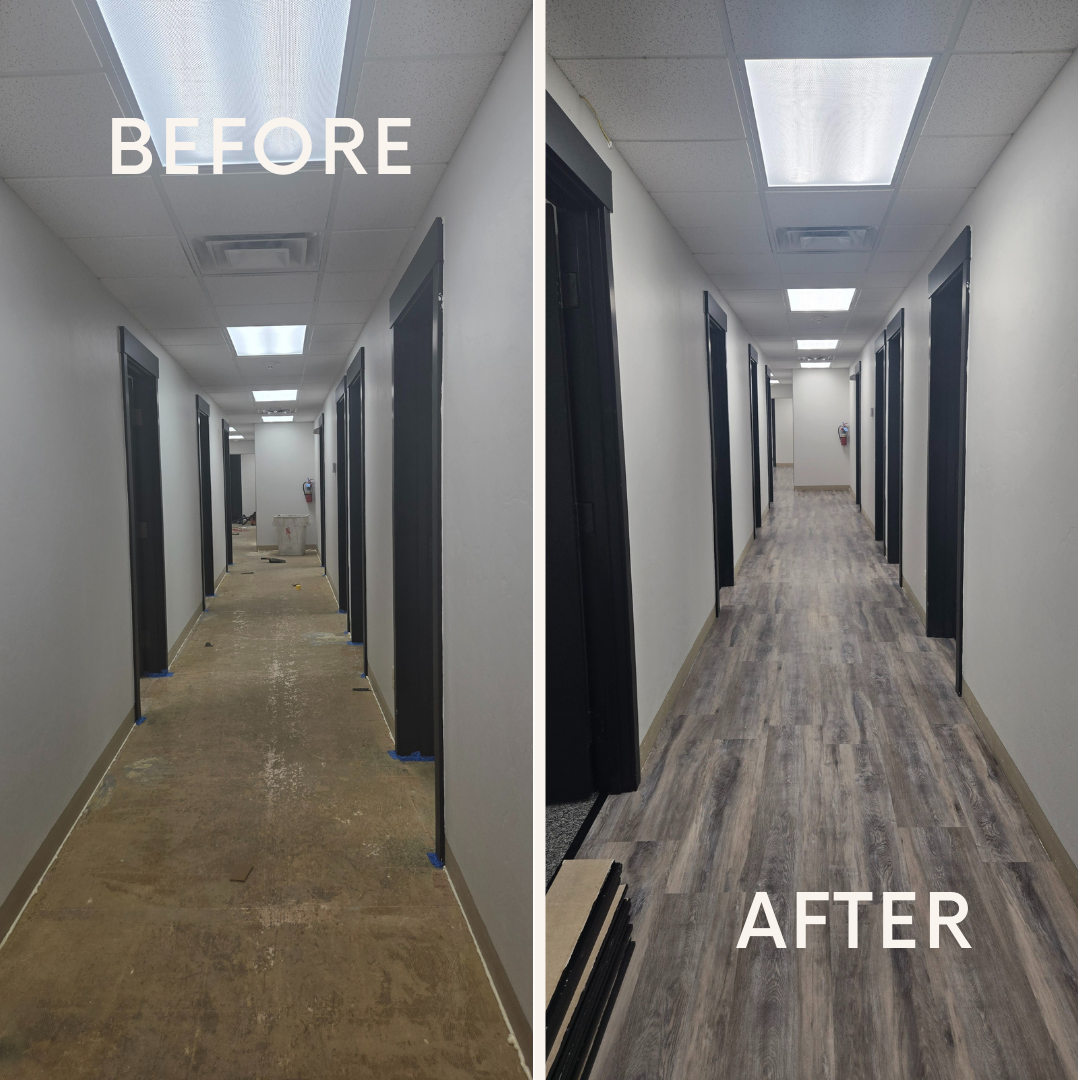 Hallway before and after in Idaho